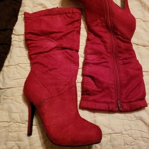Red Calf Height Boots
